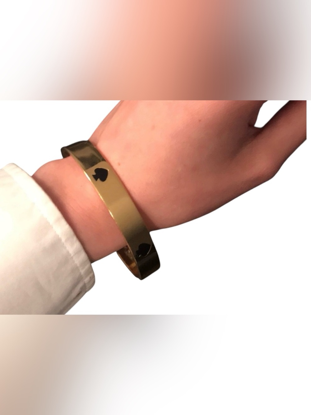 NWOT KATE SPADE GOLD WITH BLACK SPADES BRACELET - Picture 4 of 7